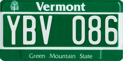 VT license plate YBV086