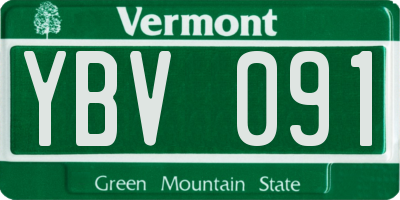 VT license plate YBV091