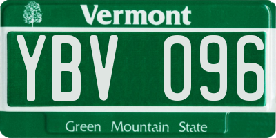 VT license plate YBV096