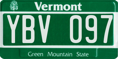 VT license plate YBV097