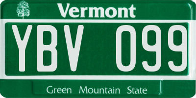 VT license plate YBV099