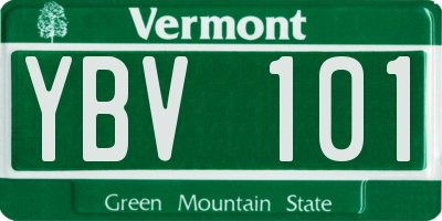 VT license plate YBV101