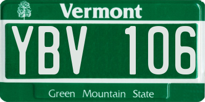 VT license plate YBV106