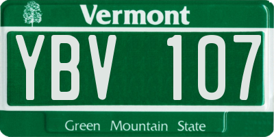 VT license plate YBV107