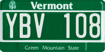 VT license plate YBV108