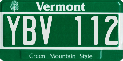 VT license plate YBV112