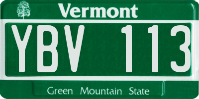 VT license plate YBV113