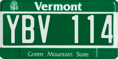VT license plate YBV114