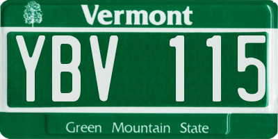 VT license plate YBV115