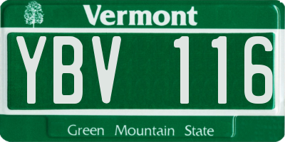VT license plate YBV116