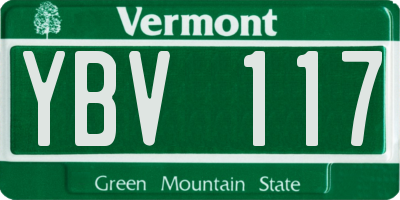 VT license plate YBV117