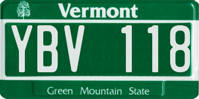 VT license plate YBV118
