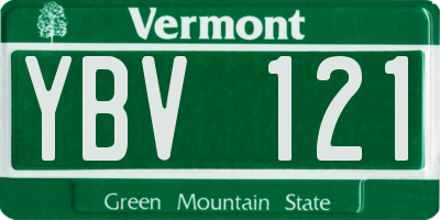 VT license plate YBV121