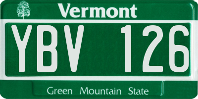 VT license plate YBV126