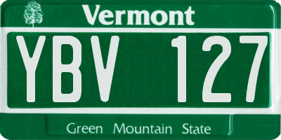 VT license plate YBV127