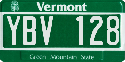 VT license plate YBV128