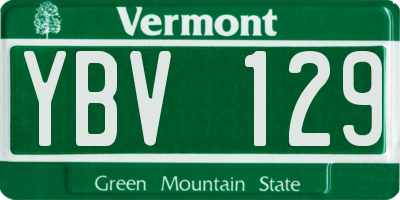 VT license plate YBV129