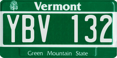 VT license plate YBV132