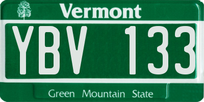 VT license plate YBV133