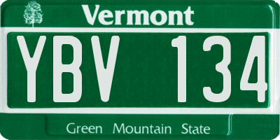 VT license plate YBV134