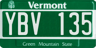 VT license plate YBV135