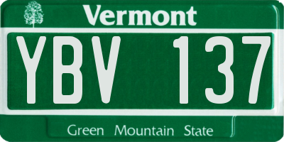 VT license plate YBV137