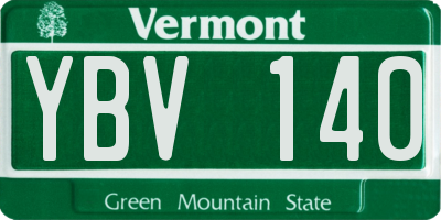 VT license plate YBV140