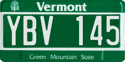 VT license plate YBV145