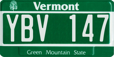 VT license plate YBV147