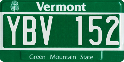 VT license plate YBV152