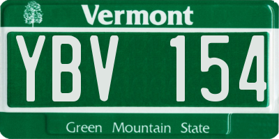 VT license plate YBV154
