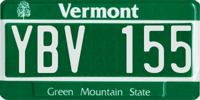 VT license plate YBV155