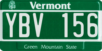 VT license plate YBV156