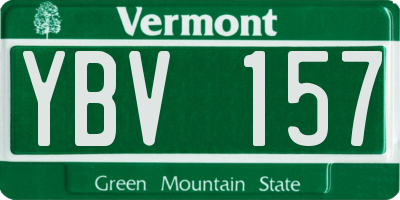 VT license plate YBV157