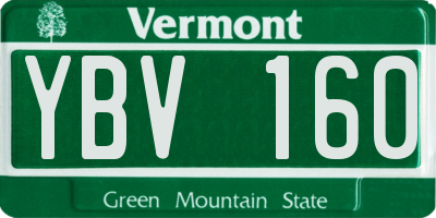 VT license plate YBV160