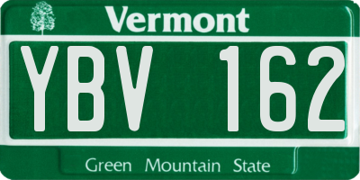 VT license plate YBV162