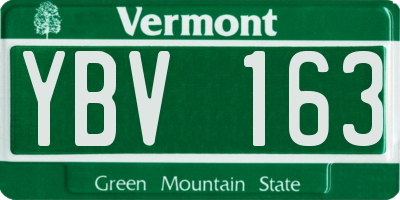 VT license plate YBV163