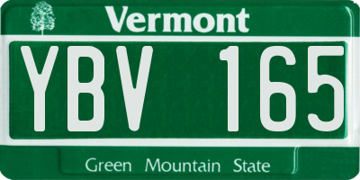 VT license plate YBV165