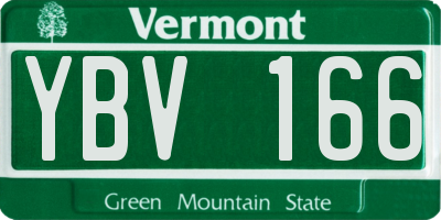 VT license plate YBV166