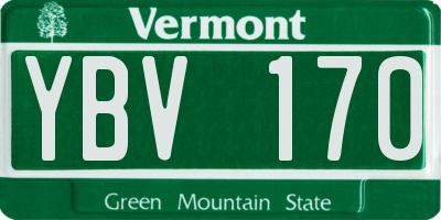 VT license plate YBV170