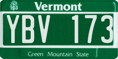 VT license plate YBV173
