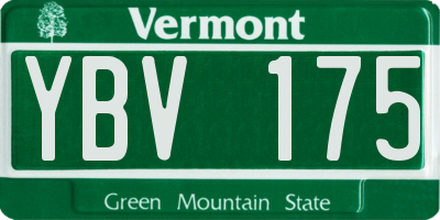VT license plate YBV175