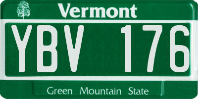VT license plate YBV176