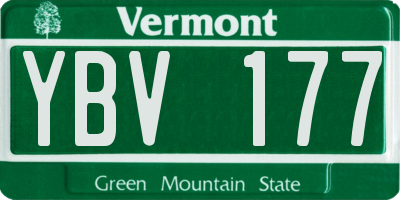 VT license plate YBV177