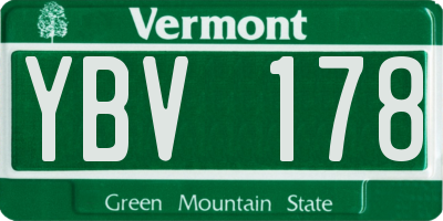 VT license plate YBV178