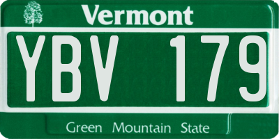 VT license plate YBV179