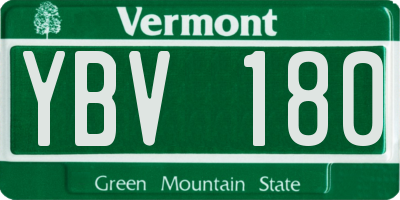 VT license plate YBV180
