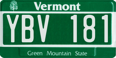 VT license plate YBV181