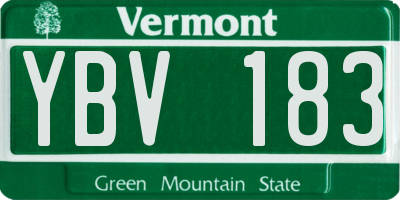 VT license plate YBV183
