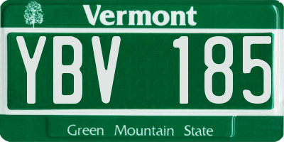 VT license plate YBV185